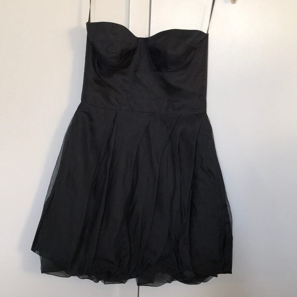 Camilla and Marc Black Silk Strapless Dress